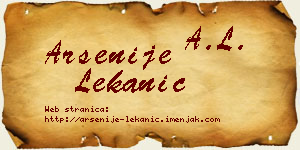 Arsenije Lekanić vizit kartica